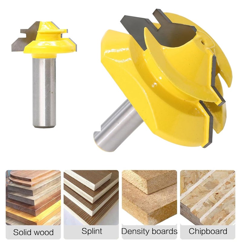 YHSITFNG 1/2 Inch Shank 45 Degree Lock Miter Router Bit, Easy to Create Lock Miter Joint, with Center Punch and Sander Paper for Woodworking (1/2 inch Shank, 1/2”, 3/4”, 1” Cutting Height) - Image 4